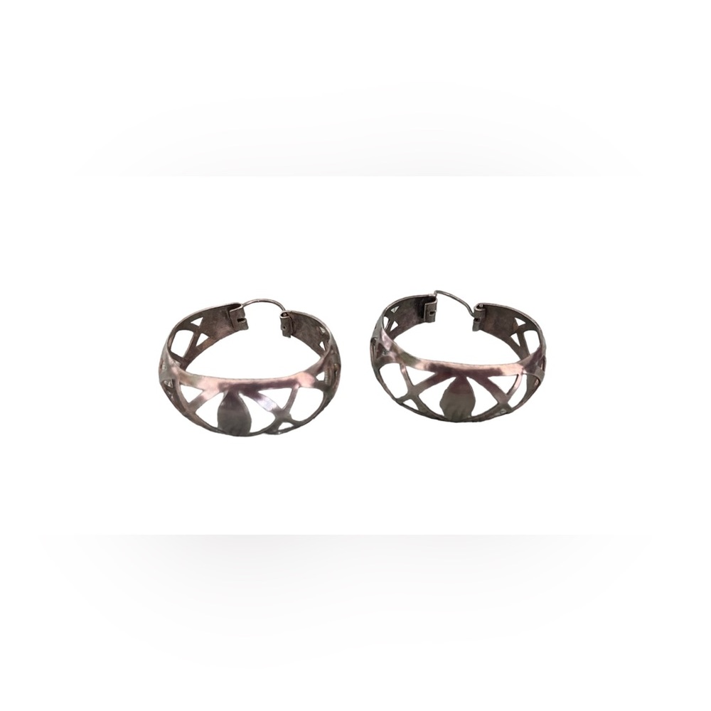 Vintage silver hoops